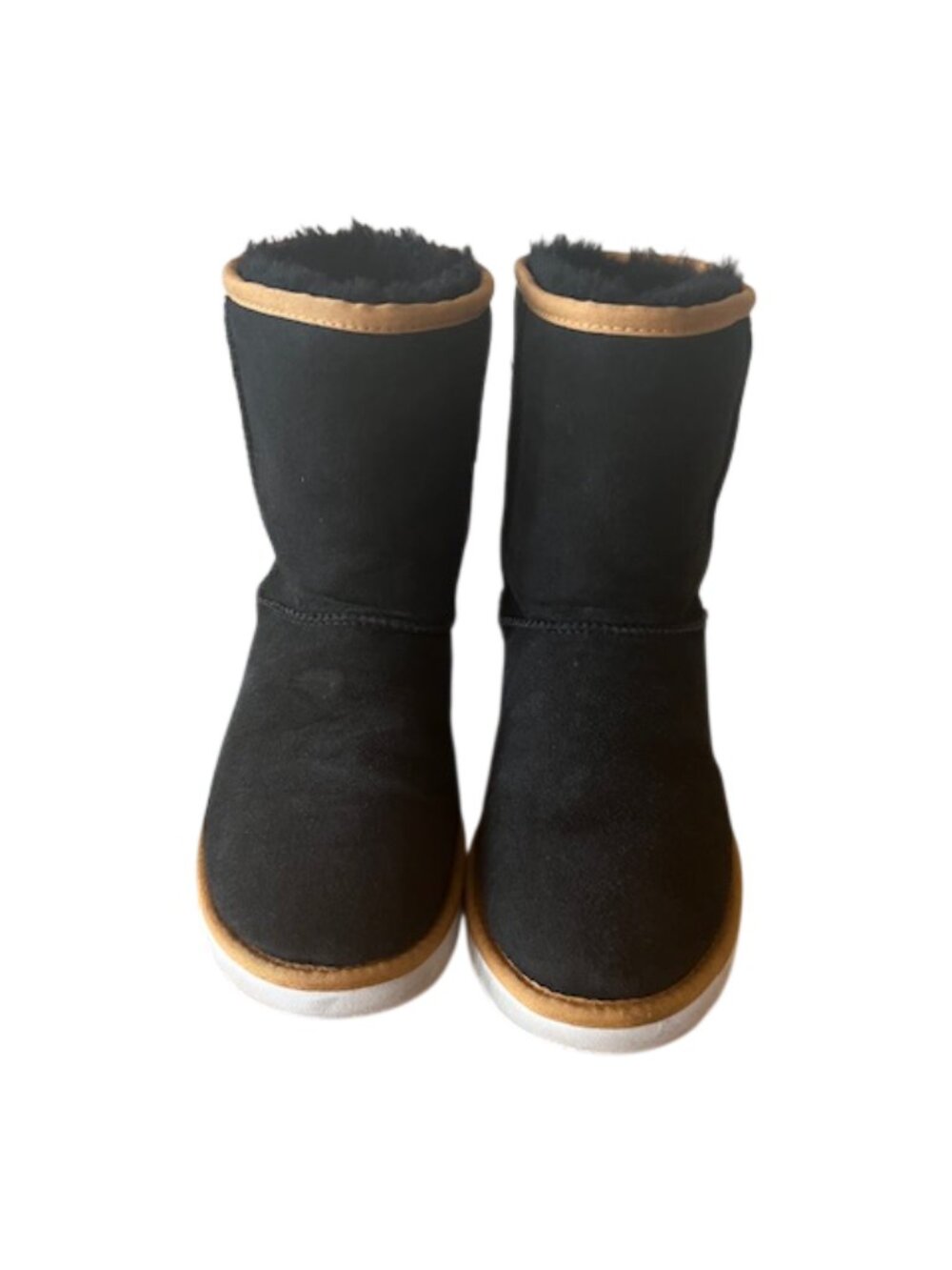 UGG Black Classic Short Rustic Weave Suede/Sheepskin Boots Southwest Pattern Sz7